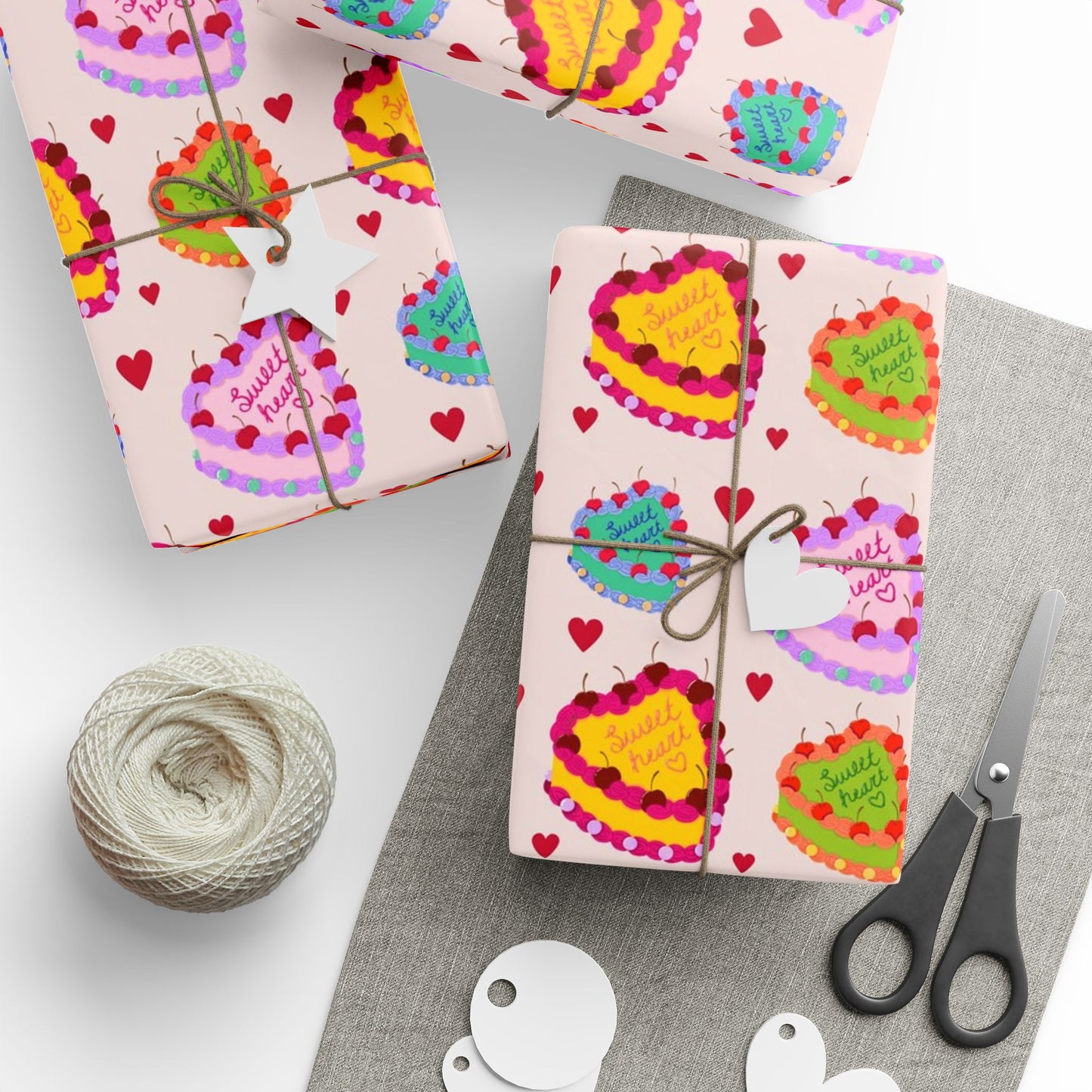 Sweetheart Retro Cake Pattern Gift Wrapping Paper Roll