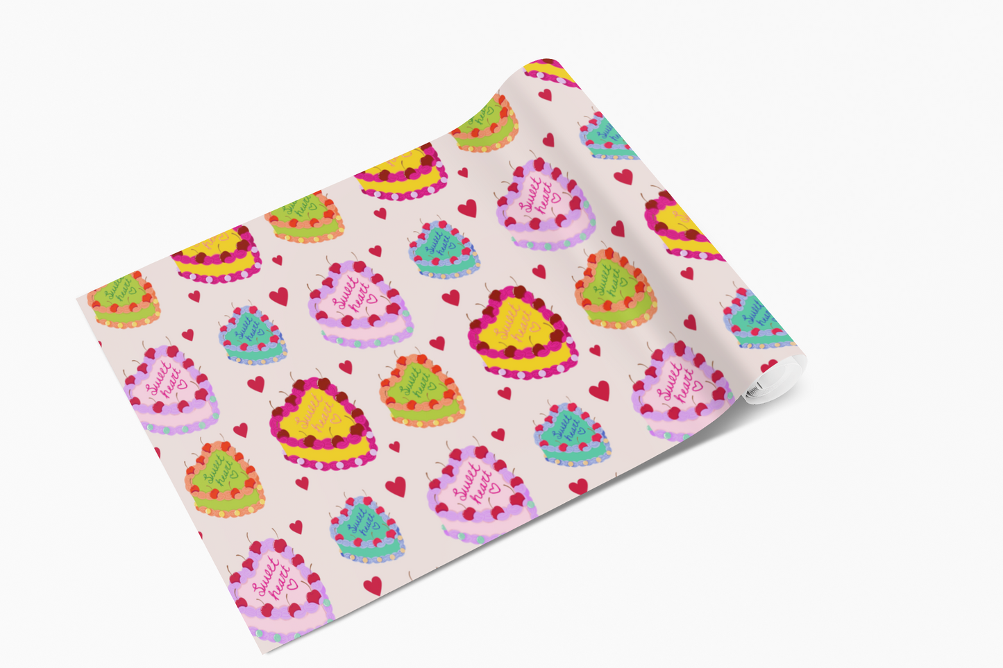 Sweetheart Retro Cake Pattern Gift Wrapping Paper Roll